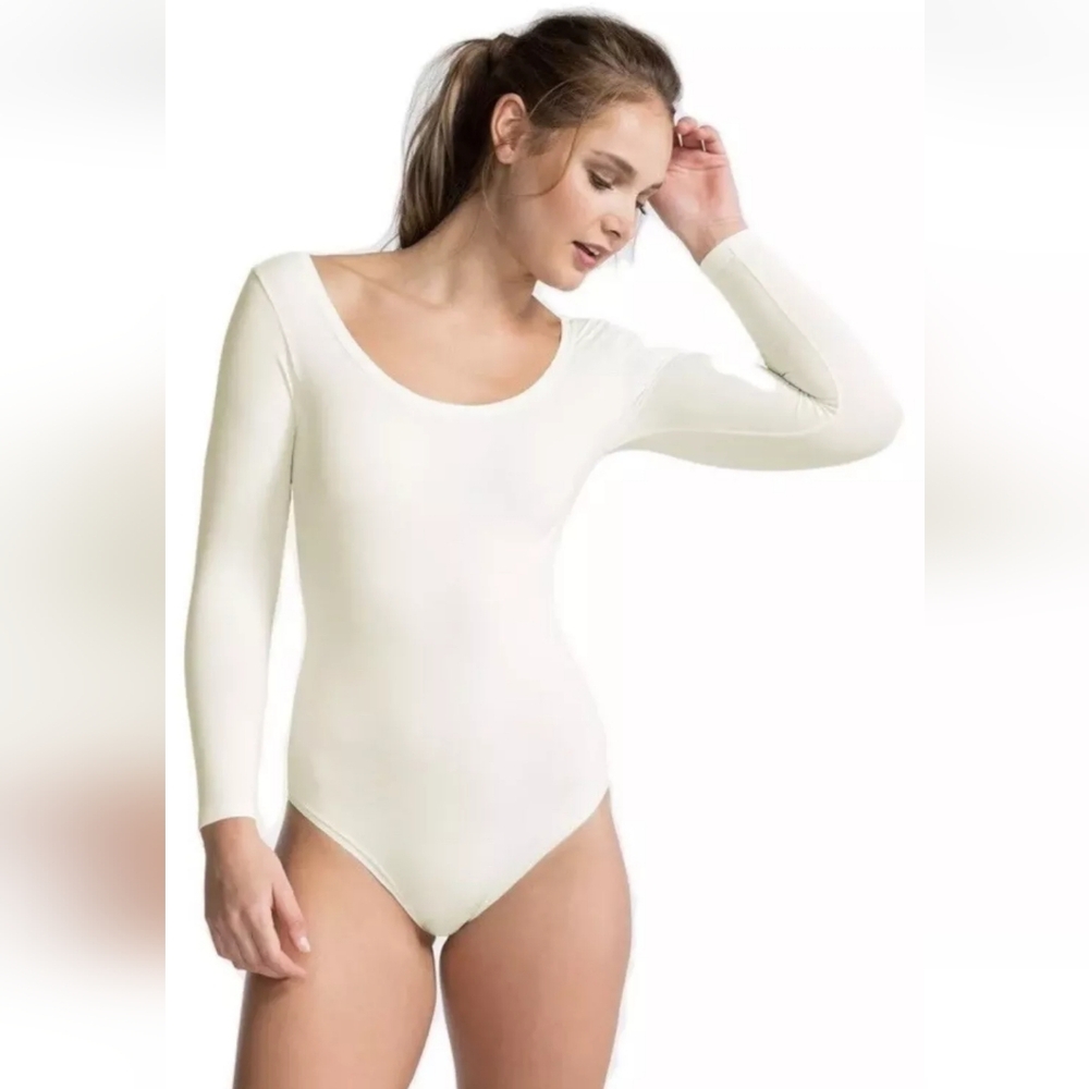 NWT Spanx Long Sleeve Body Suit Slimming Style FS6015 Powder